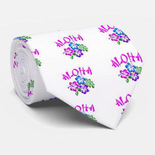 Aloha Hibiscus T-Shirt Logo Tie