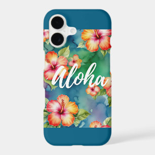 Aloha Hibiscus Tropical Watercolor Floral Design