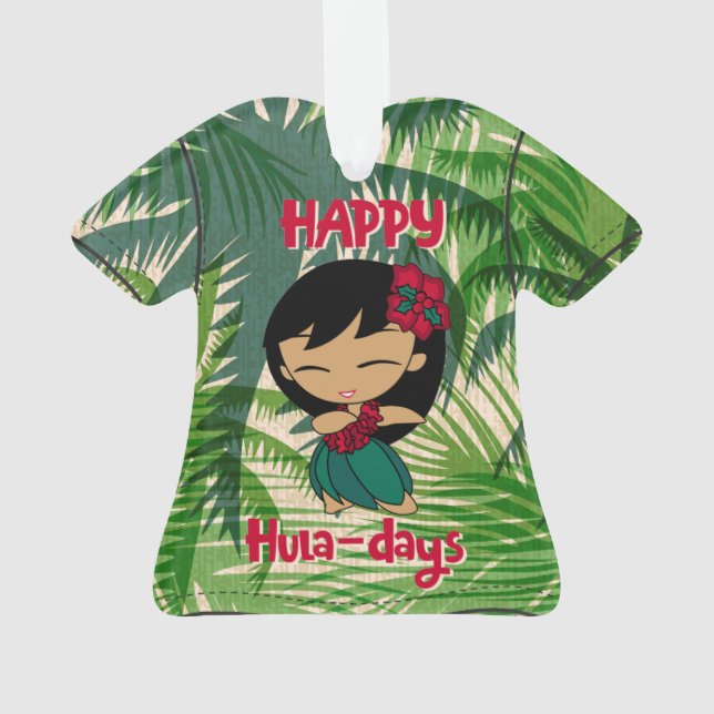 Aloha Honeys Christmas Holiday Hula Aloha Shirt Or Ornament (Back)