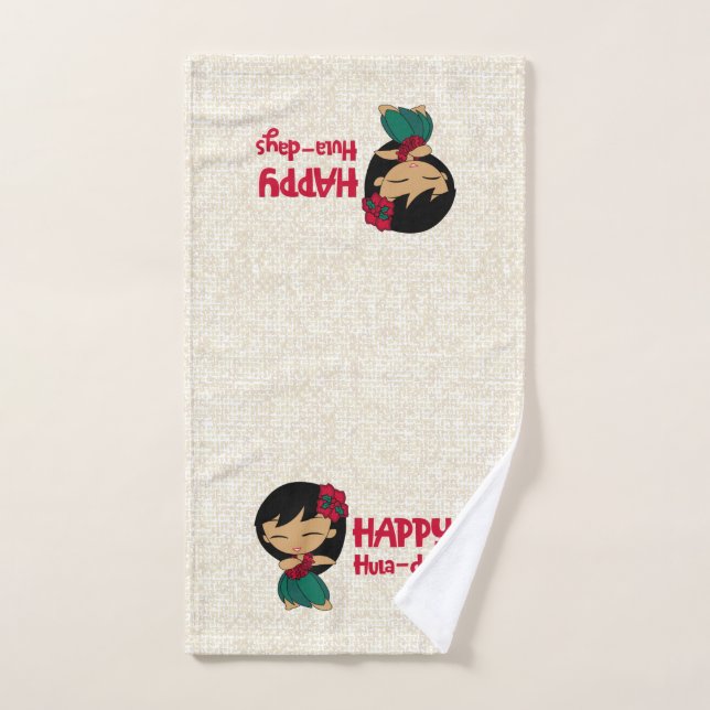Aloha Honeys Christmas Holiday Hula Girl Hand Towel (Hand Towel)