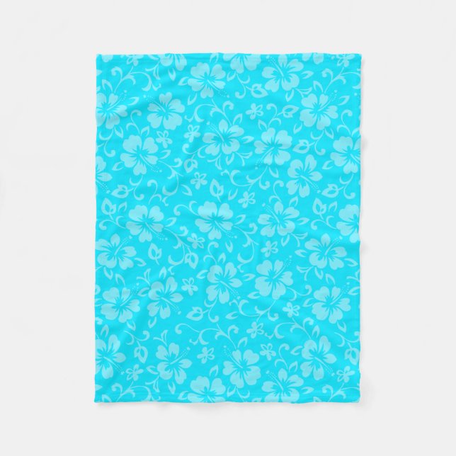 Aloha Honeys Coordinate Hawaiian Hibiscus Fleece Blanket (Front)