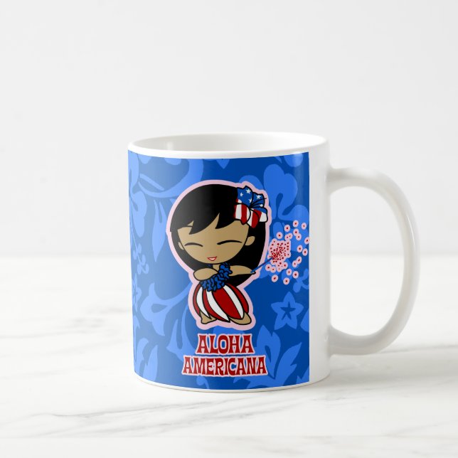 Aloha Honeys Firecracker Hula Girl Coffee Mug (Right)