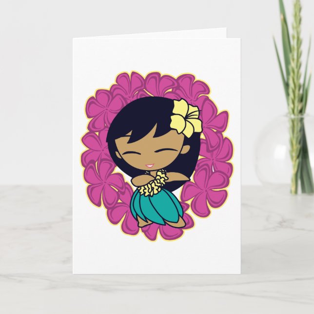 "Aloha Honeys" Greeting Cards in Fuchsia (Front)