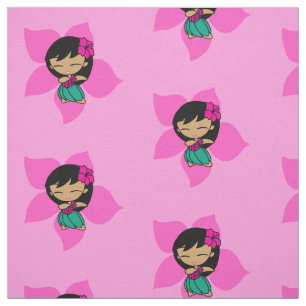 Aloha Honeys Hawaiian Hula Girl Hibiscus Fabric