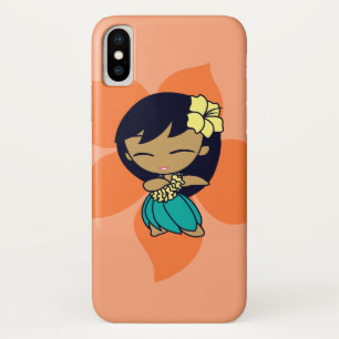 Aloha Honeys Hawaiian Papaya Hibiscus Hula Girl iPhone X Case