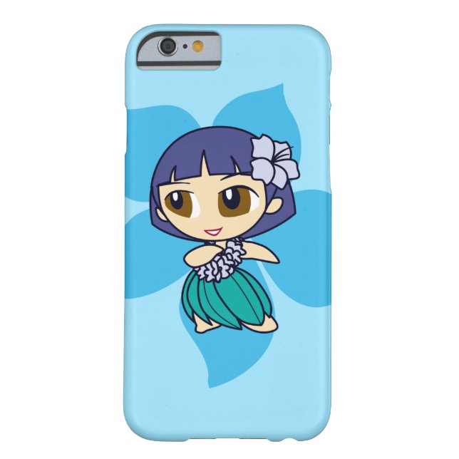 Aloha Honeys Hawaiian Turq Hibiscus Hula Girl Case-Mate iPhone Case (Back)