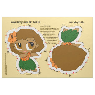 Aloha Honeys Hula Girl Doll Kit and Pattern Fabric