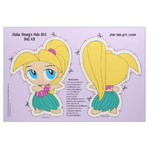 Aloha Honeys Hula Girl Doll Kit and Pattern Fabric