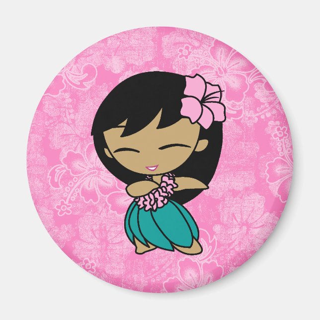 Aloha Honeys Hula Girl Hibiscus Magnets (Front)