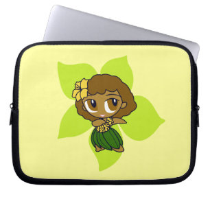 Aloha Honeys Hula Girl Hibiscus Neoprene Laptop Sleeve