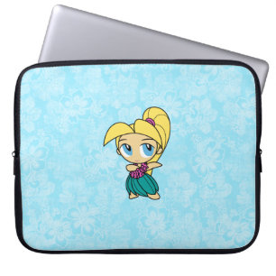 Aloha Honeys Hula Girl Hibiscus Neoprene Laptop Sleeve