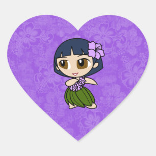 Aloha Honeys Hula Girl Hibiscus Stickers