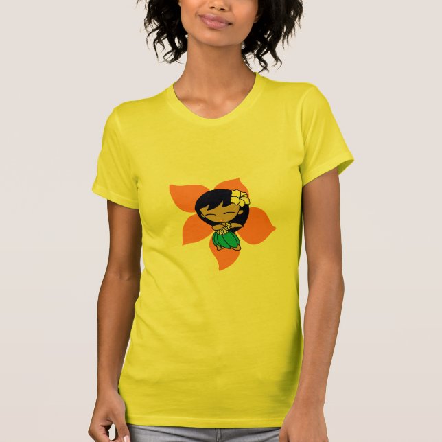 "Aloha Honeys" Ladies tee in Yellow (Front)