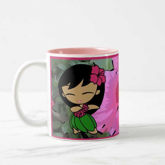 "Aloha Honeys" Pink Hibiscus Mug (Left)