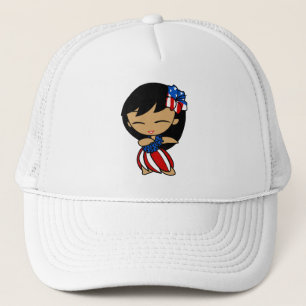 Aloha Honeys USA Flag Hula Girl Hats