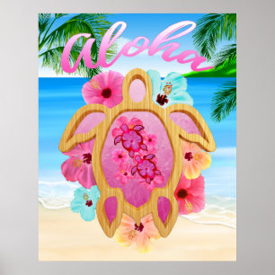 Aloha Honu Sea Turtle 3 Poster