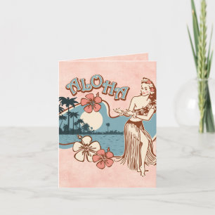 Aloha Hula Girl Card