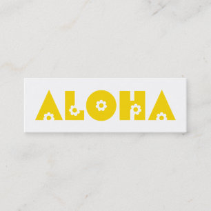 Aloha in Yellow Flowers Mini Business Card
