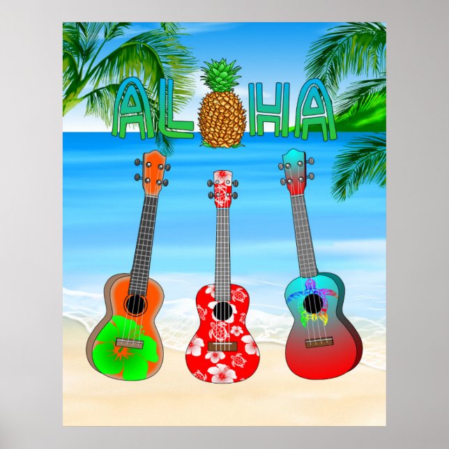 Aloha Island Ukuleles Poster (Front)