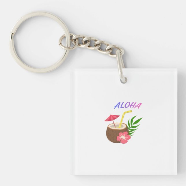 Aloha – Island Vibes & Positive Energy Key Ring (Front)