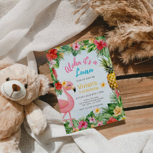 Aloha It's a Luau Tropical Hawaiian Girl's Birthda Invitation