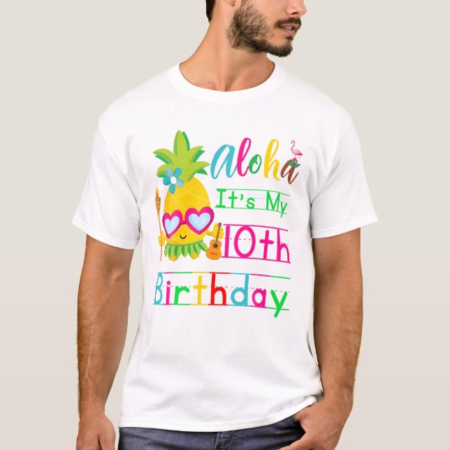 Aloha It's My 10Th Birthday Hawaii Second Girls Lu T-Shirt (Front)