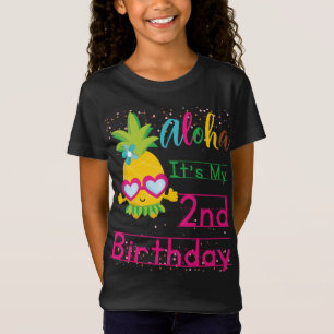 Aloha It's My 2nd Birthday Hawaii Sunglasses Fruit T-Shirt