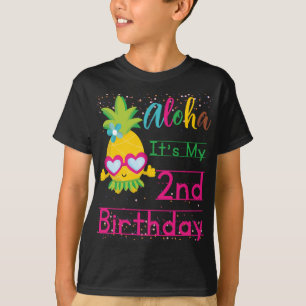 Aloha It's My 2nd Birthday Hawaii Sunglasses Fruit T-Shirt