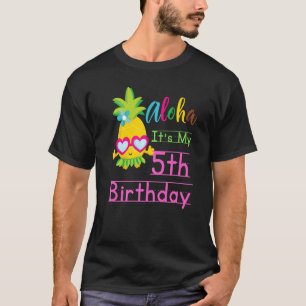 Aloha It's My 5th Birthday Hawaii Girls Sunglasses T-Shirt