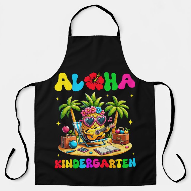 Aloha Kindergarten Pineapple Hawaii Back to School Apron (Front)
