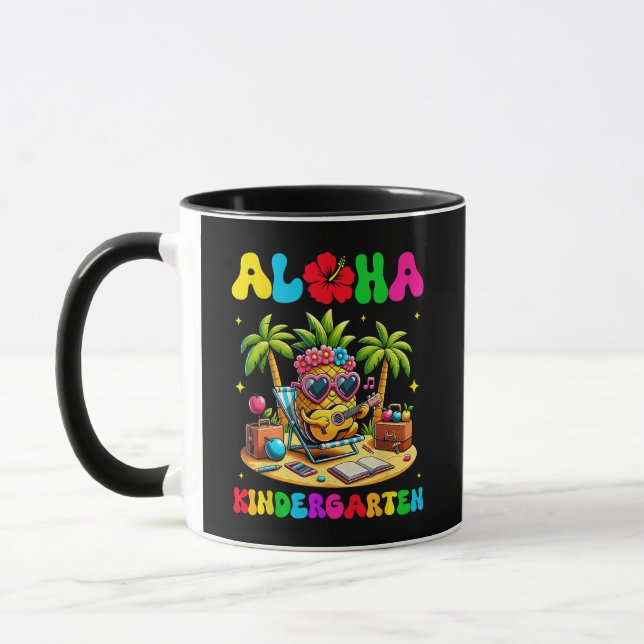 Aloha Kindergarten Pineapple Hawaii Back to School Mug (Left)