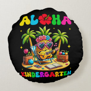 Aloha Kindergarten Pineapple Hawaii Back to School Round Cushion