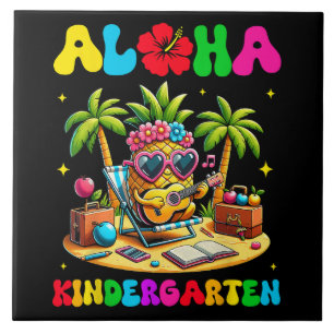 Aloha Kindergarten Pineapple Hawaii Back to School Tile