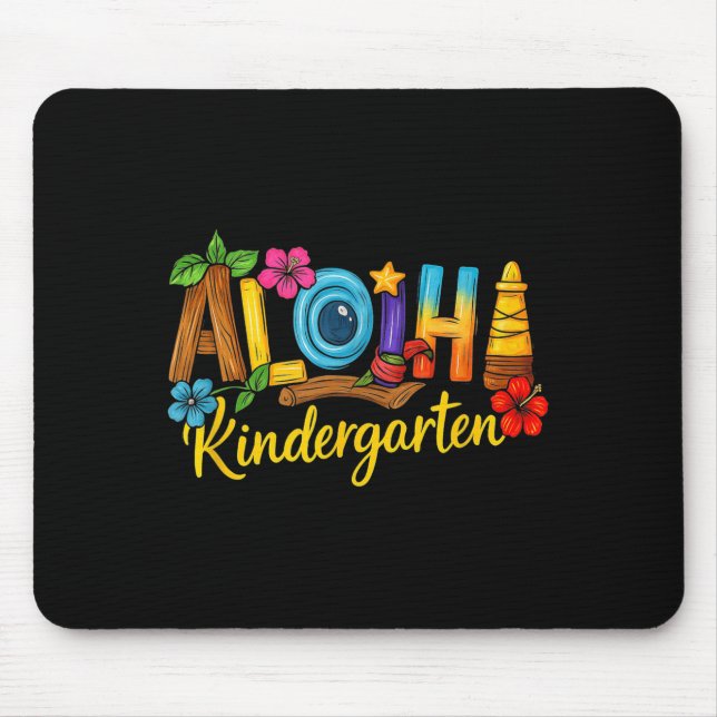 Aloha Kindergarten Teacher Life Summer Beach Mouse Pad (Front)