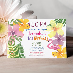Aloha Luau 1st Birthday Tropical Invitation