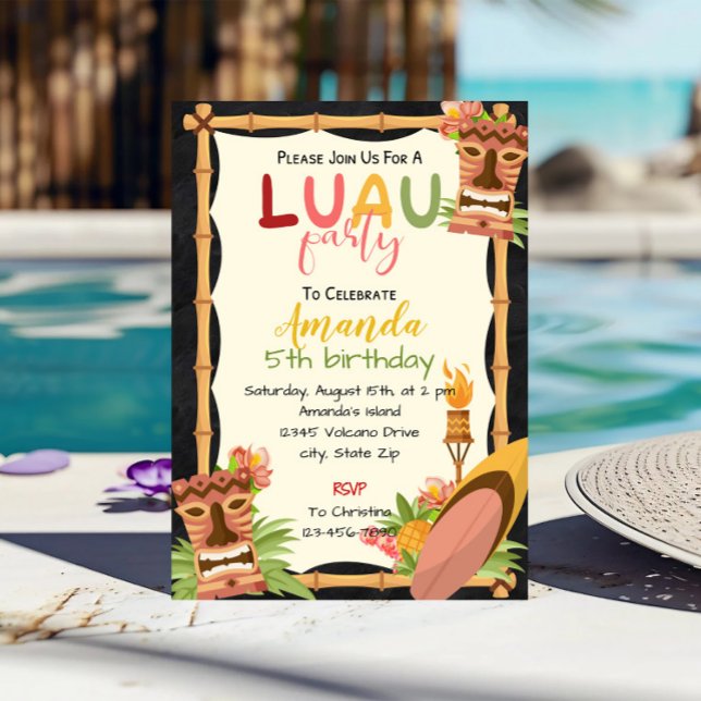 Aloha Luau Birthday Invitation  (Creator Uploaded)