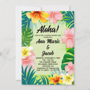 Aloha Luau Couples Shower invitation