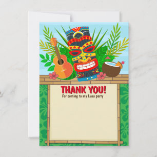 Aloha Luau Hawaiian Tropical Birthday Baby Shower Thank You Card