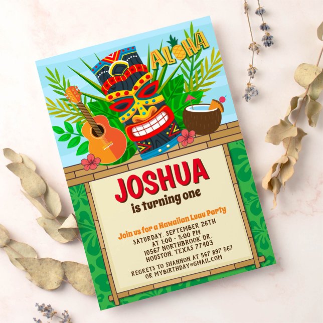 Aloha Luau Hawaiian Tropical Summer Birthday Invitation (Creator Uploaded)