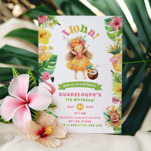 Aloha Luau Tropical birthday party Invitation