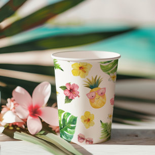 Aloha Luau Tropical birthday party Paper Cups