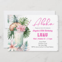 Aloha Luau Tropical Drink 60th Birthday