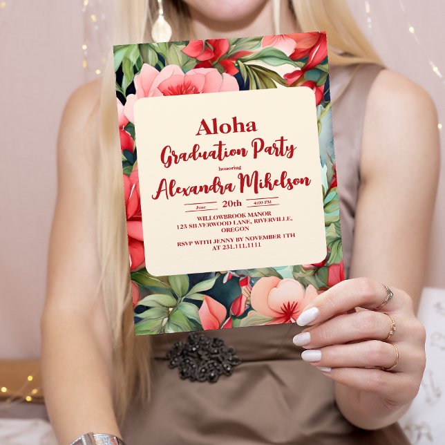 Aloha Luau Tropical Graduation Party Invitation (Creator Uploaded)