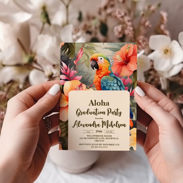 Aloha Luau Tropical Graduation Party Invitation (Creator Uploaded)