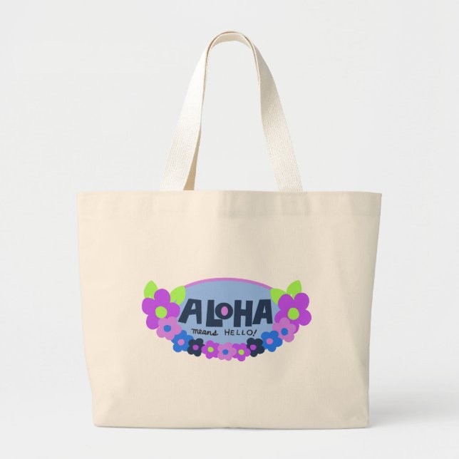 Aloha Means Hello Beach Bag (Front)