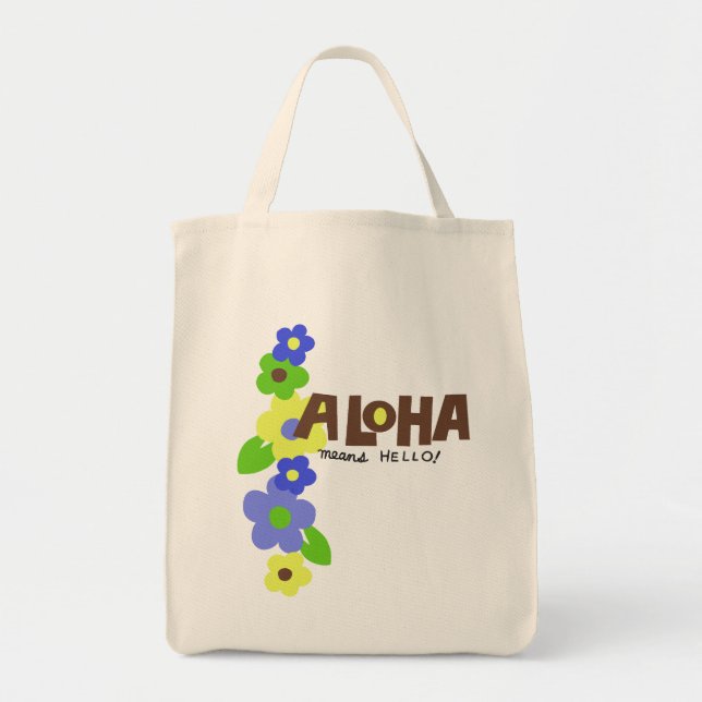 Aloha Means Hello Tote Bags (Front)