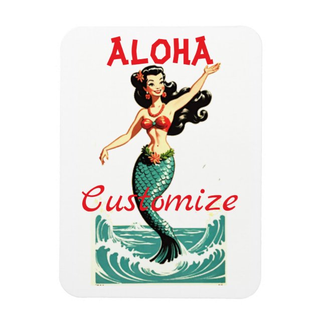 Aloha Mermaid Thunder_Thunder_Cove Magnet (Vertical)