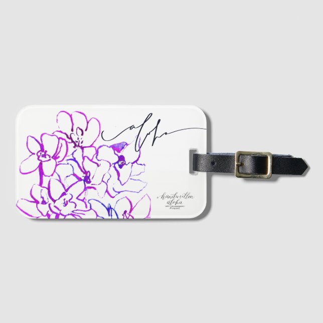 Aloha Orchid Luggage / Bag Tag (Front Horizontal)