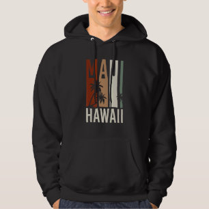 Aloha Palm Trees Summer Vacation Retro Maui Hawaii Hoodie