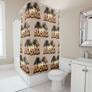 Aloha Palmtrees Shower Curtain